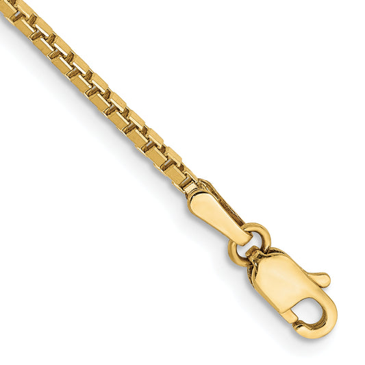 7 Inch 10k Yellow Gold 1.5mm Box Chain Bracelet