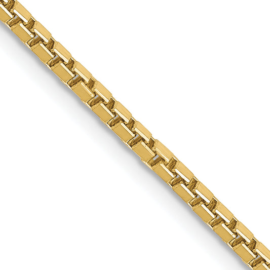 2 Inch 10k Yellow Gold 1.9mm Box Chain Necklace
