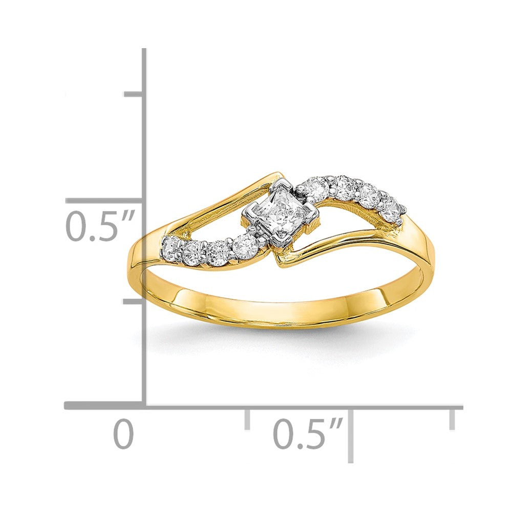10K Yellow Gold Cz Ring