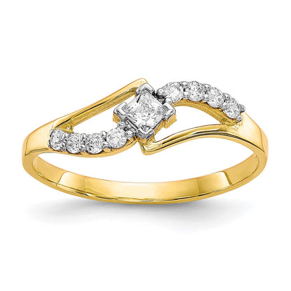 10K Yellow Gold Cz Ring