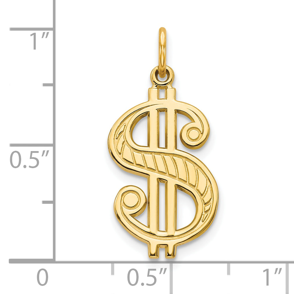 10k Yellow Gold Solid Polished Dollar Sign Charm (10C124) – Goldia.com.au
