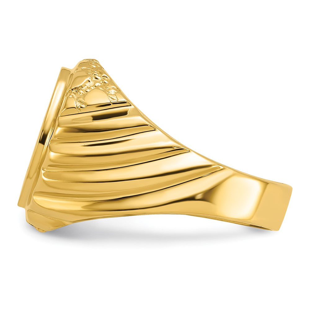 10K Two-tone Gold Men's Polished and Textured Masonic Ring