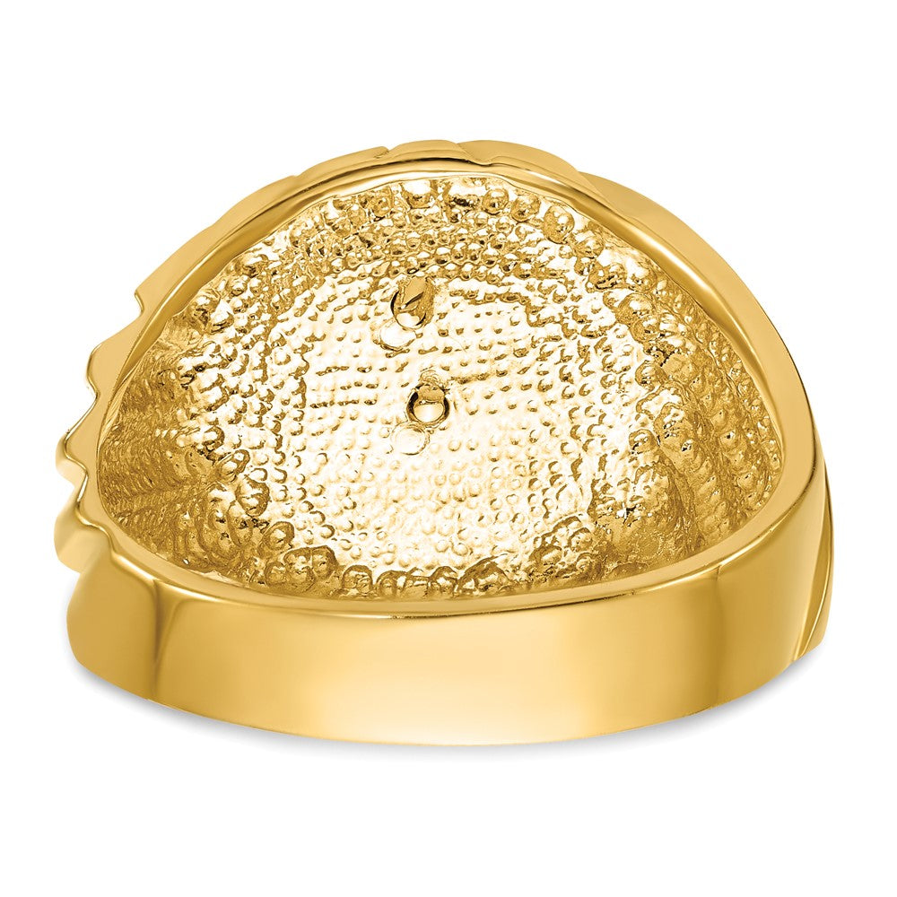 10K Two-tone Gold Men's Polished and Textured Masonic Ring