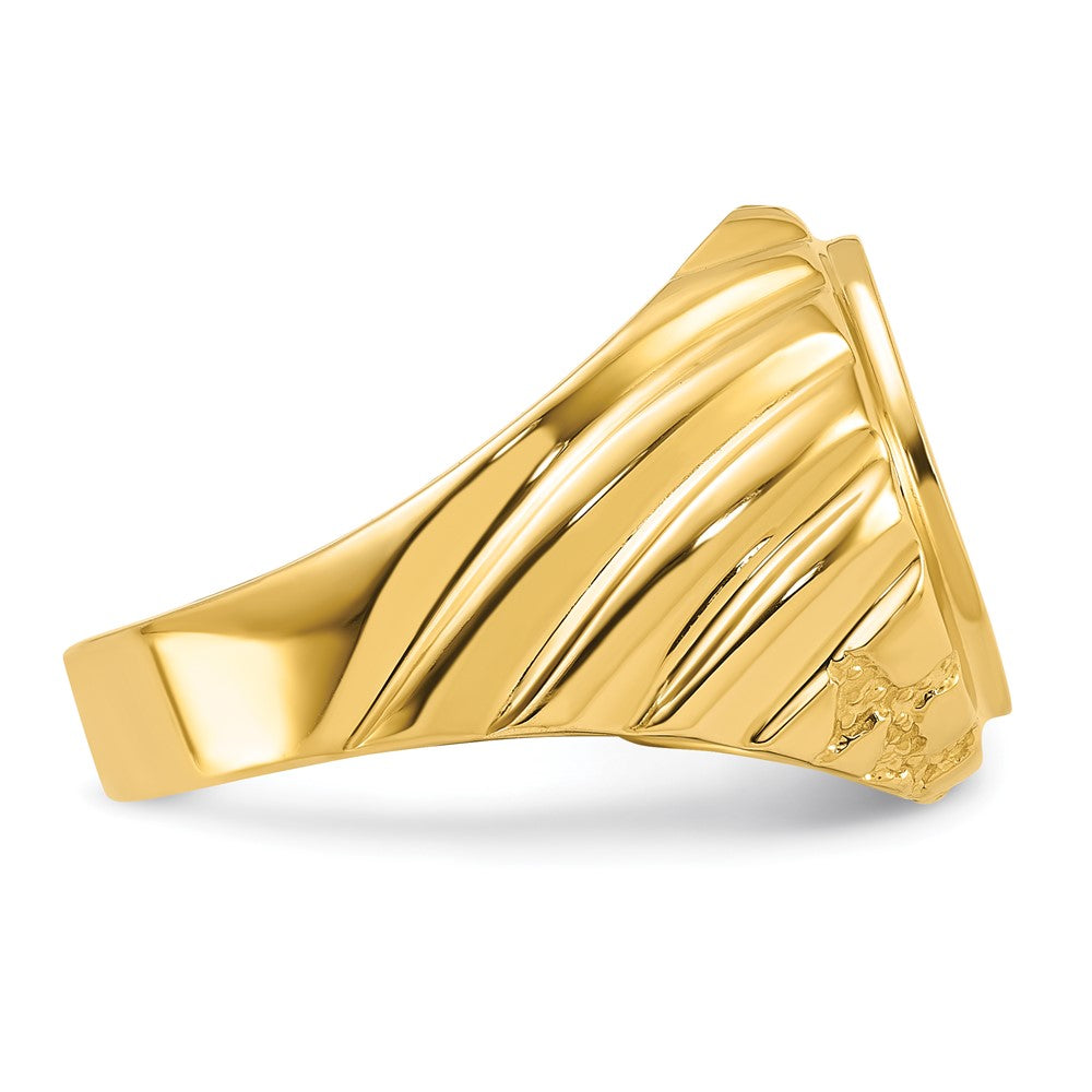 10K Two-tone Gold Men's Polished and Textured Masonic Ring