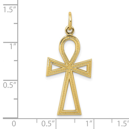 10K Yellow Gold Ankh Cross Charm
