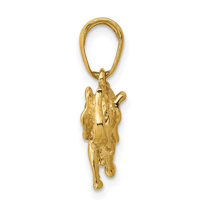 10K Yellow Gold 10K Satin 3-D Elephant Pendant