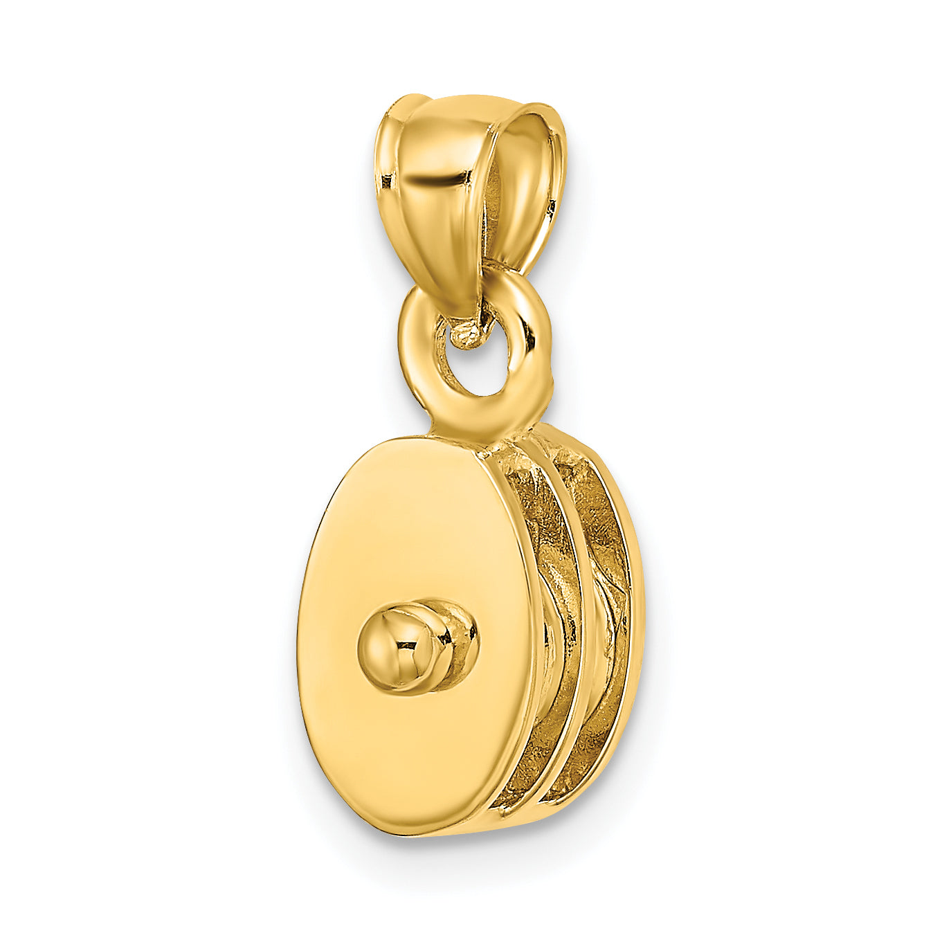 10K Yellow Gold 10K Polished 3-D Moveable Pulley Charm