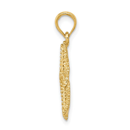 10K Yellow Gold Polished Open-Backed Starfish Pendant