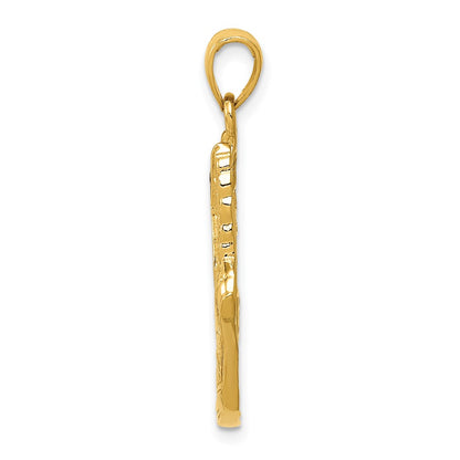 10K Yellow Gold 10K Polished Running Shoe Pendant
