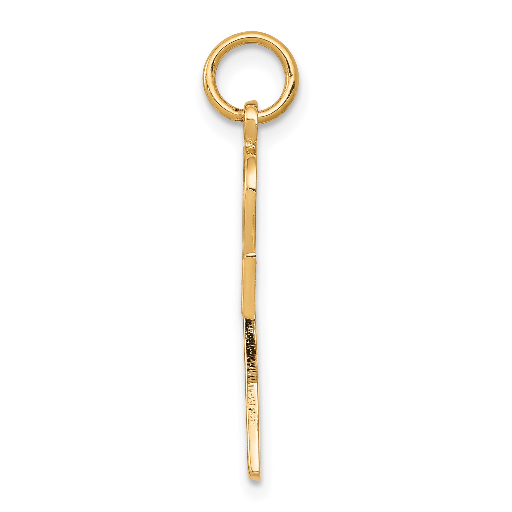 10k Yellow Gold Solid Flat-Backed Ankh/Egyptian Cross Pendant