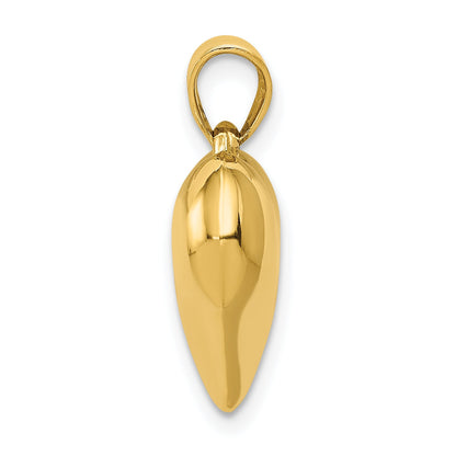 10K Yellow Gold 10K Polished 3-D Heart Pendant