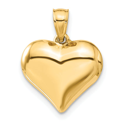 10K Yellow Gold 10K Polished 3-D Heart Pendant