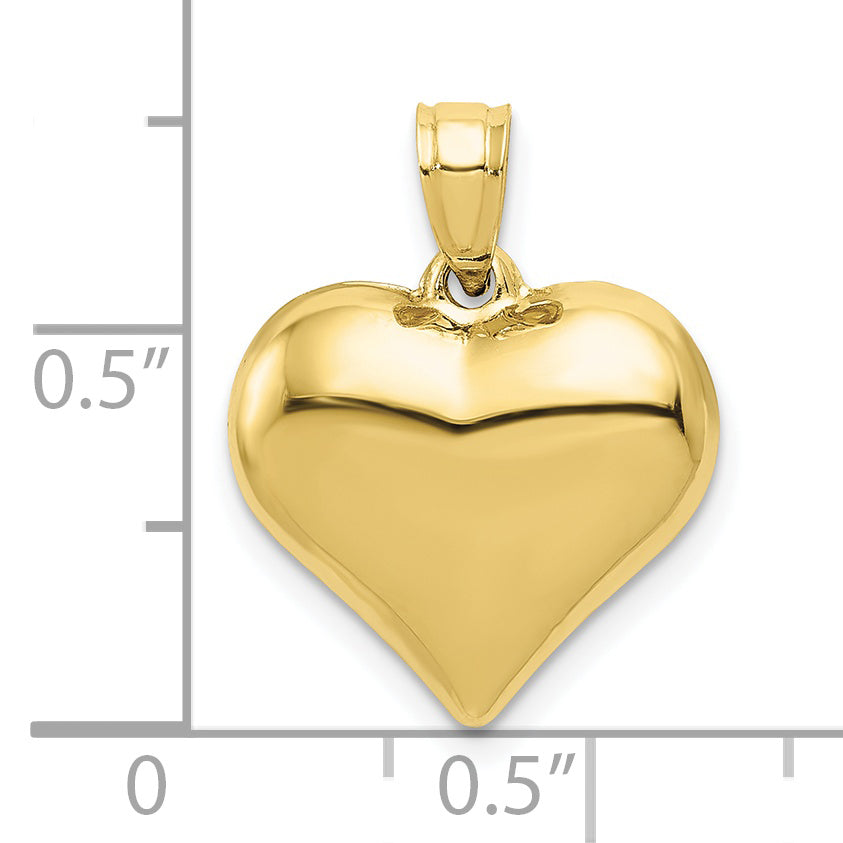 10K Yellow Gold 10K Polished 3-D Heart Pendant