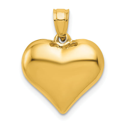 10K Yellow Gold 10K Polished 3-D Heart Pendant