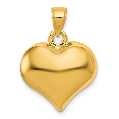 10K Yellow Gold 10K Polished 3-D Heart Pendant