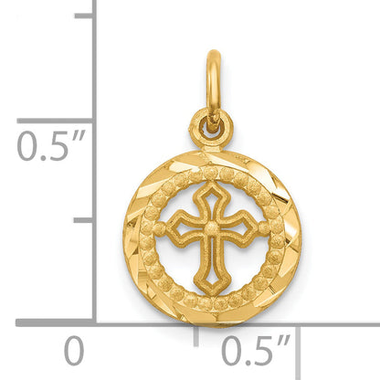 10k Yellow Gold Polished Border Small Cut-out Heart Pendant