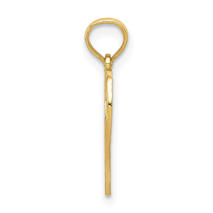 10K Yellow Gold 30 In Heart Cut-Out Pendant