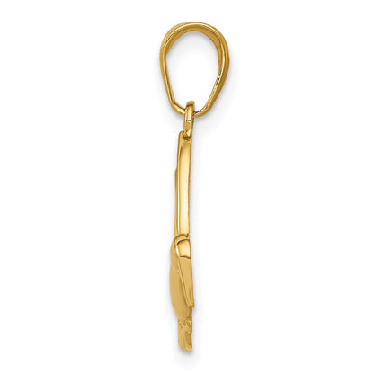 10K Yellow Gold 10K Hummingbird In Flight Pendant