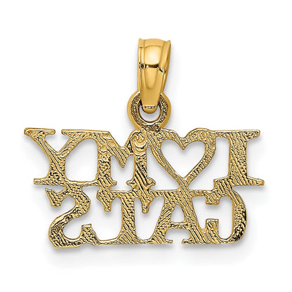 10K Yellow Gold I Heart My Cats Charm
