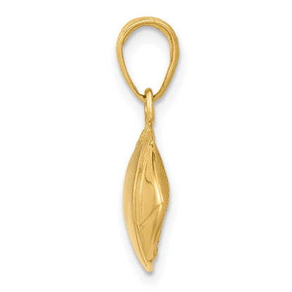 10K Yellow Gold 10K Football Profile Pendant