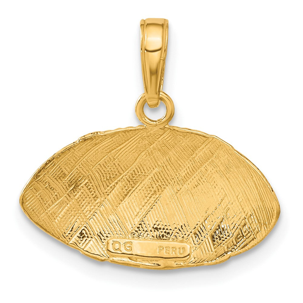 10K Yellow Gold 10K Football Profile Pendant