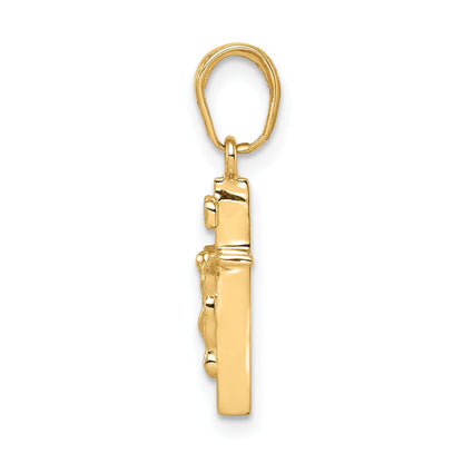 10K Yellow Gold 10K Small Inri Crucifix Pendant