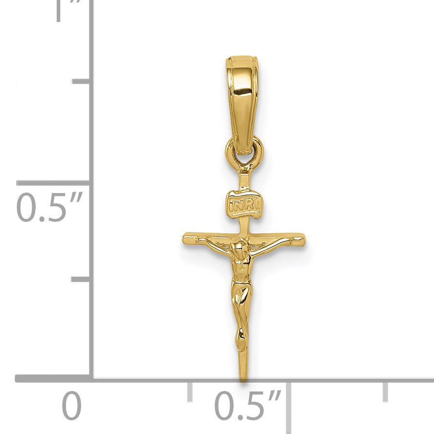 10K Yellow Gold 10K Small Inri Crucifix Pendant