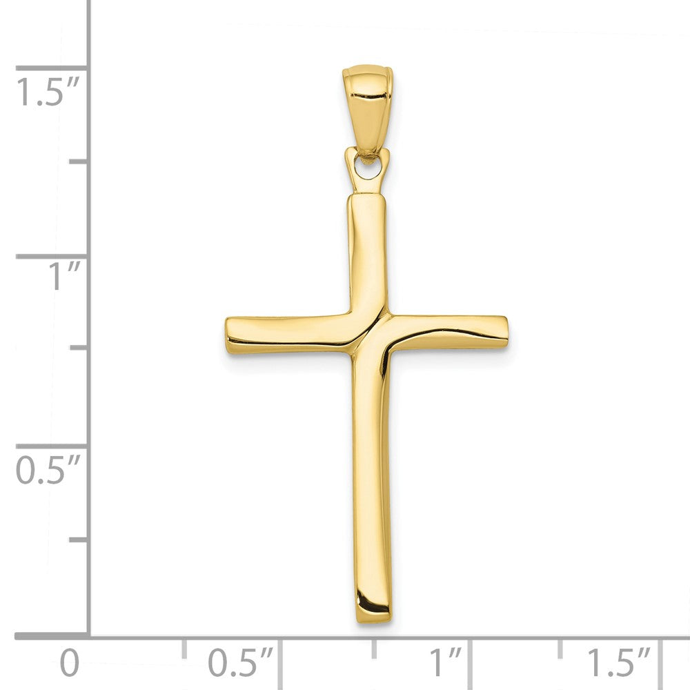 10K Yellow Gold 10K Polished Finish Accent Stick Cross Pendant
