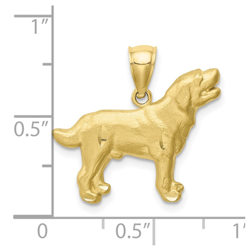 10K Yellow Gold 10K Diamond-Cut Labrador Retriever Pendant
