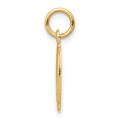 10K Yellow Gold Solid Satin Polished St. Christopher Pendant