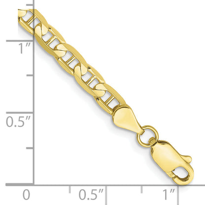 8 Inch 10K Yellow Gold 3.75mm Concave Anchor Chain Bracelet