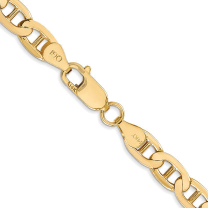 26 Inch 10K Yellow Gold 10K 6.25mm Concave Anchor Chain Necklace