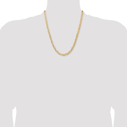 22 Inch 10K Yellow Gold 10K 6.25mm Concave Anchor Chain Necklace