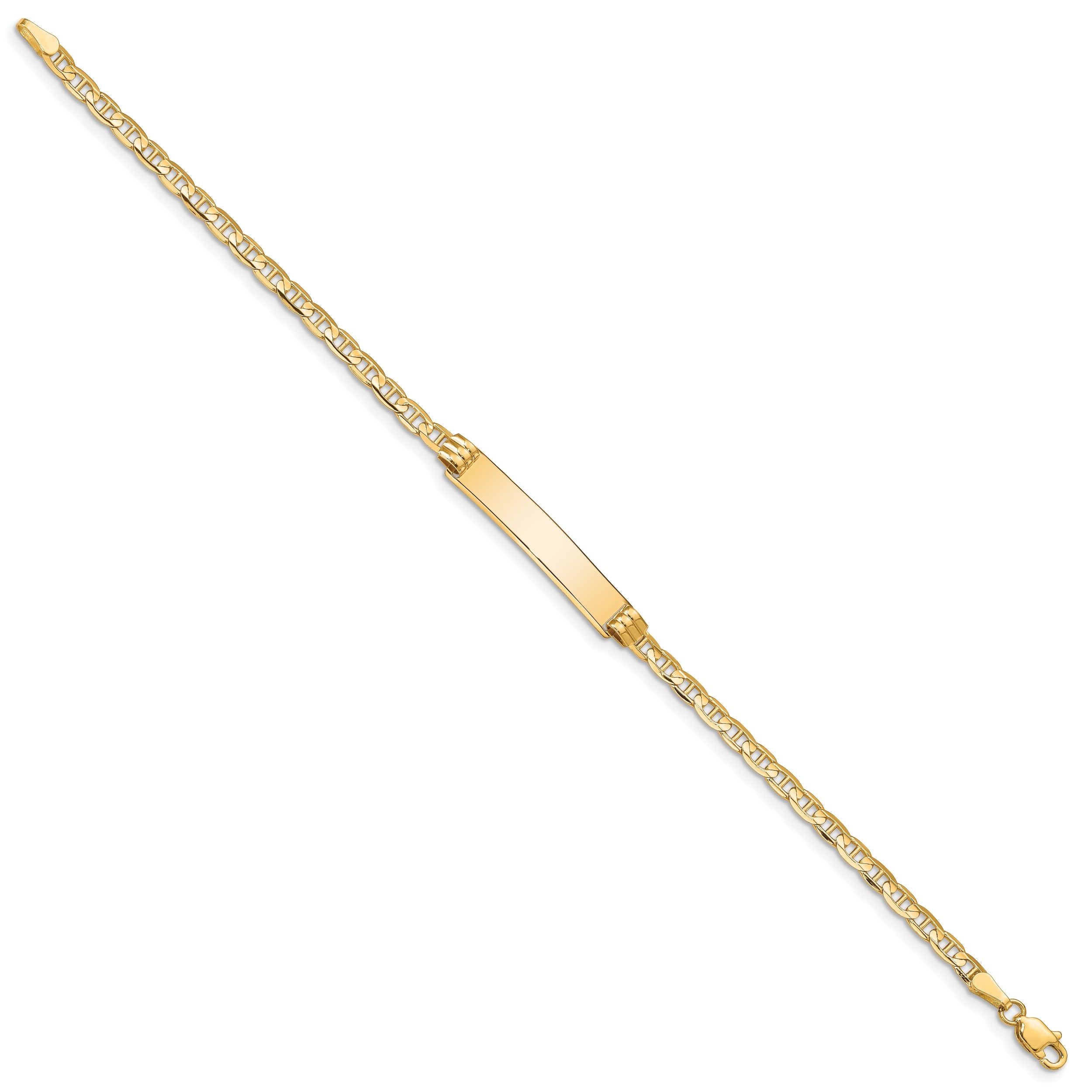 10K Yellow Gold Anchor Link Id Bracelet