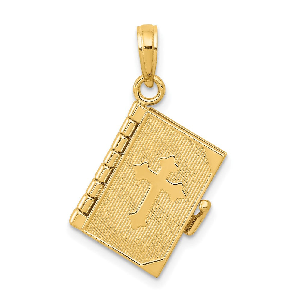10K Yellow Gold 10K 3D Lords Prayer Bible Pendant
