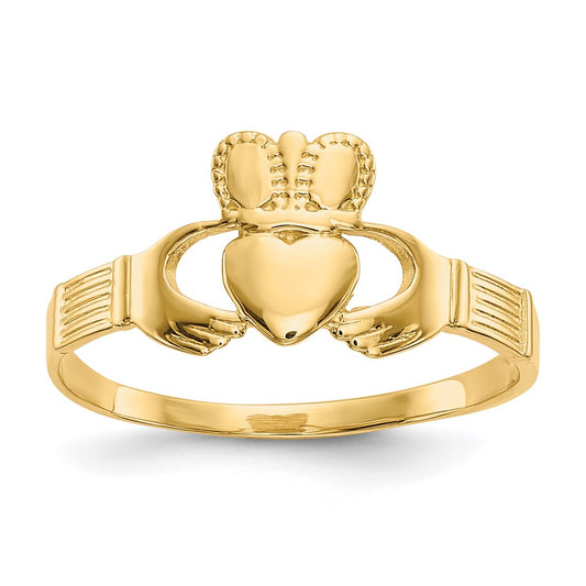 10K Yellow Gold Ladies Claddagh Ring