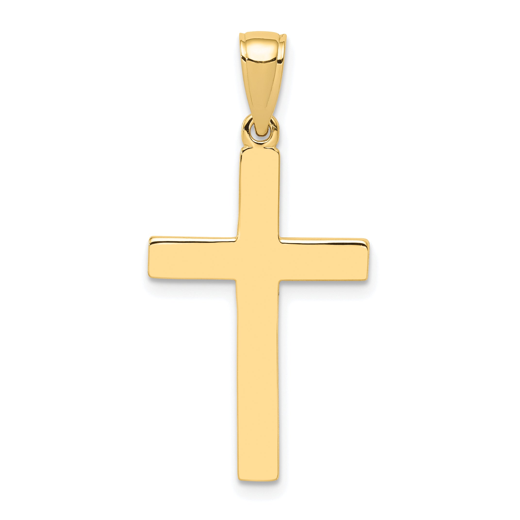 10K Yellow Gold Polished Cross Pendant