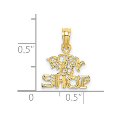 10K Yellow Gold 10K Born To Shop Charm