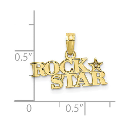 10K Yellow Gold 10K Polished Rock Star Charm