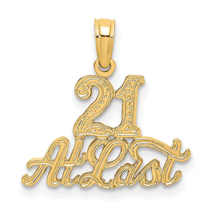 10K Yellow Gold 10K 21 At Last Pendant