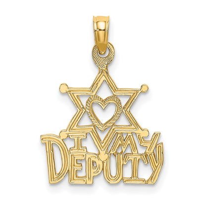 10K Yellow Gold 10K I Heart My Deputy Charm
