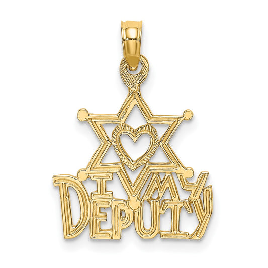 10K Yellow Gold 10K I Heart My Deputy Charm