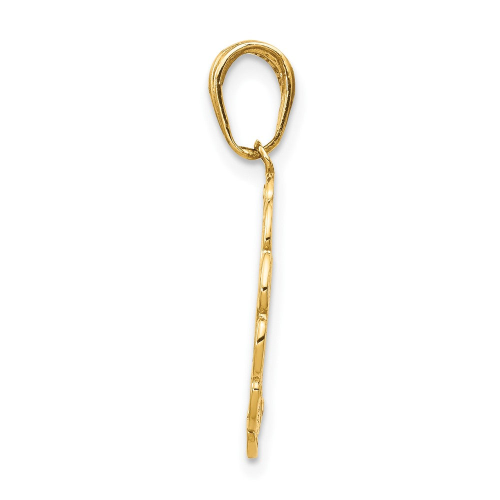 10K Yellow Gold 10K Hummingbird W/Flower In Frame Pendant