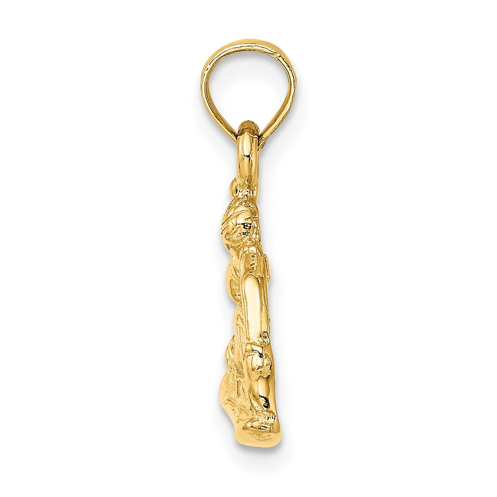 10K Yellow Gold 10K Snowboarder Charm