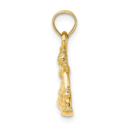 10K Yellow Gold 10K Snowboarder Charm