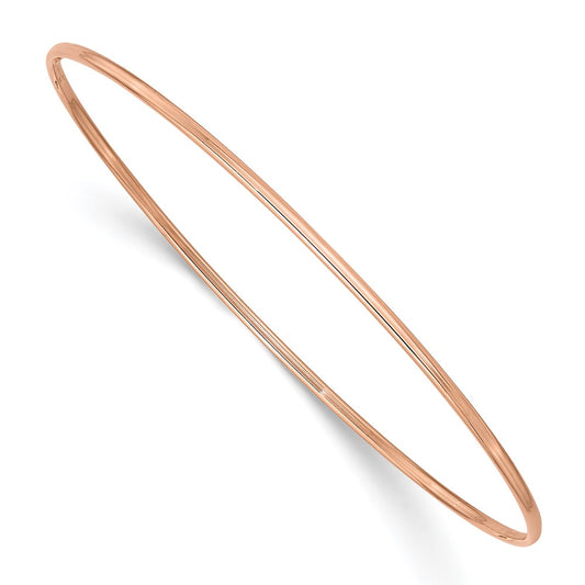 10K Rose Gold 1.5mm Polished Slip-On Bangle Bracelet