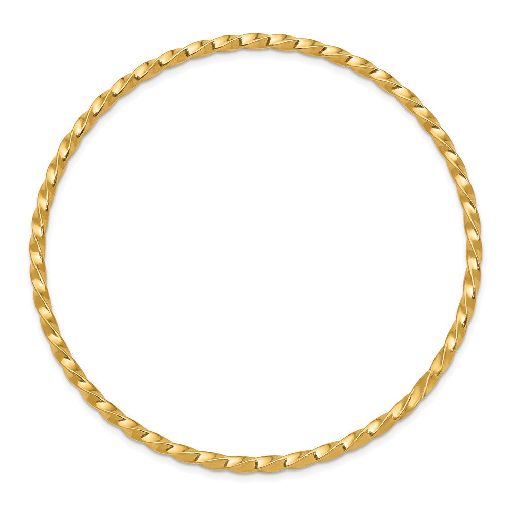 10K Yellow Gold 2.50mm Twisted Slip-On Bangle