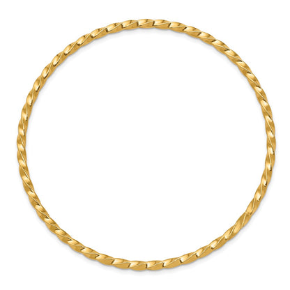 10K Yellow Gold 2.50mm Twisted Slip-On Bangle