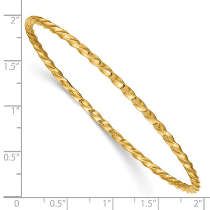 10K Yellow Gold 2.50mm Twisted Slip-On Bangle