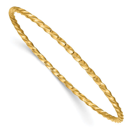 10K Yellow Gold 2.50mm Twisted Slip-On Bangle